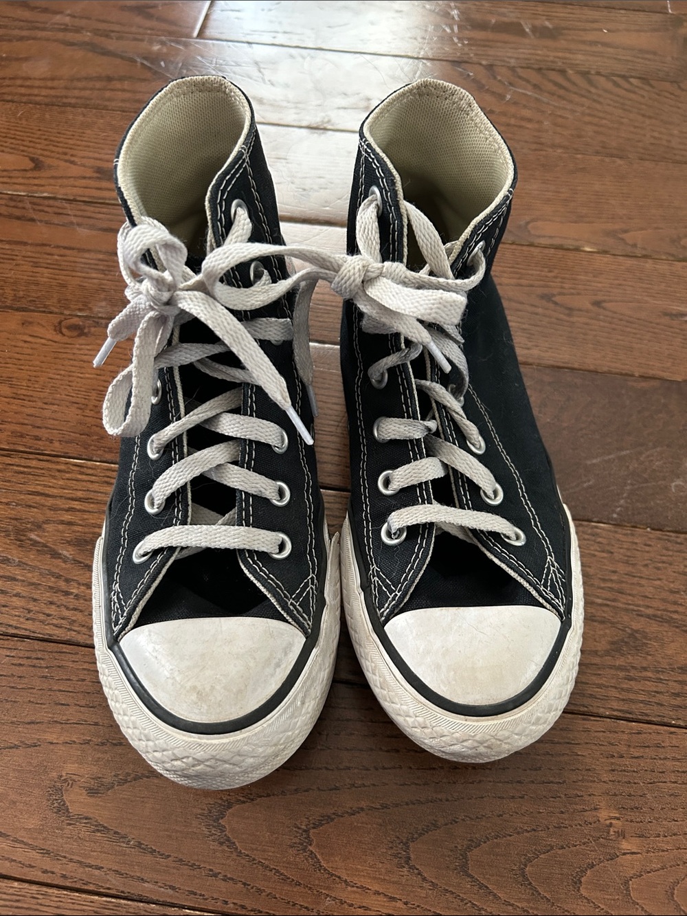 Kids High-Top Canvas Sneakers in Black and White